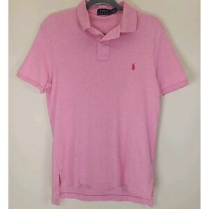 Polo Ralph Lauren Pink Polo Shirt Womens Medium Cotton Short Sleeve Logo